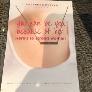Crabtree & Evelyn “strength” necklace rose gold